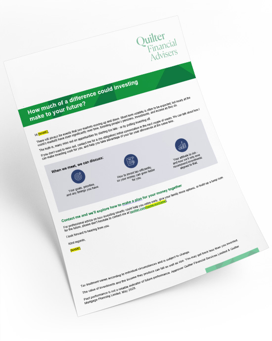Investing campaign client letter invite cover image