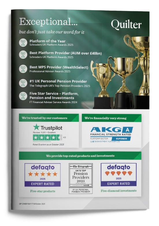 Cover of the Quilter 2025 awards flyer