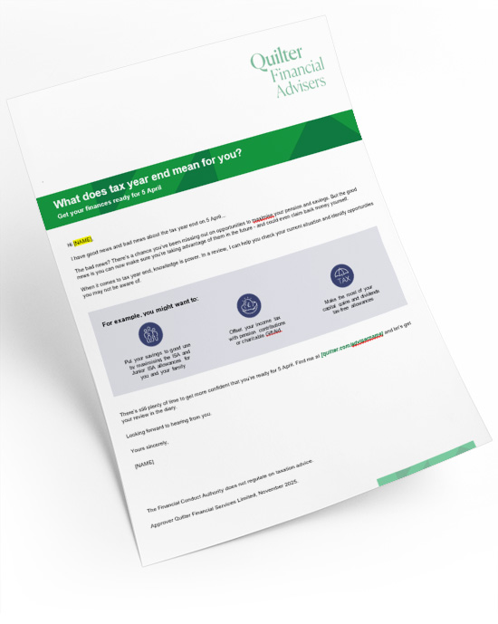 Image of the tax year end campaign client letter invite