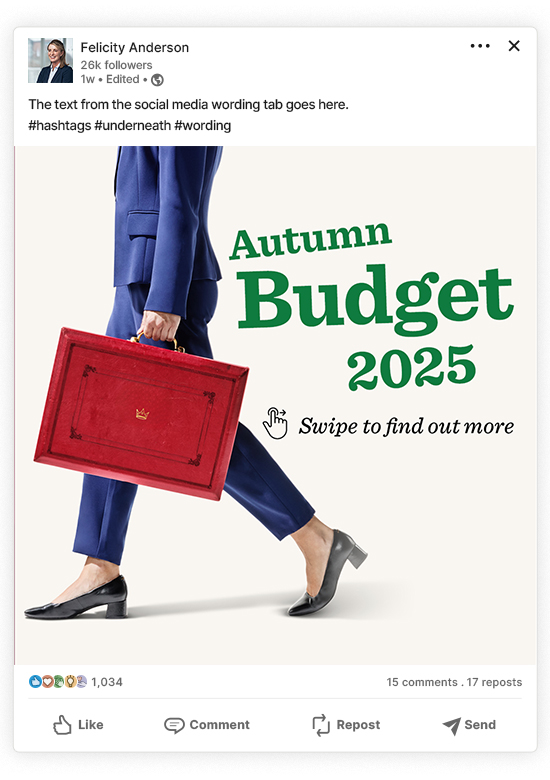 Autumn Budget 2025 social media carousel