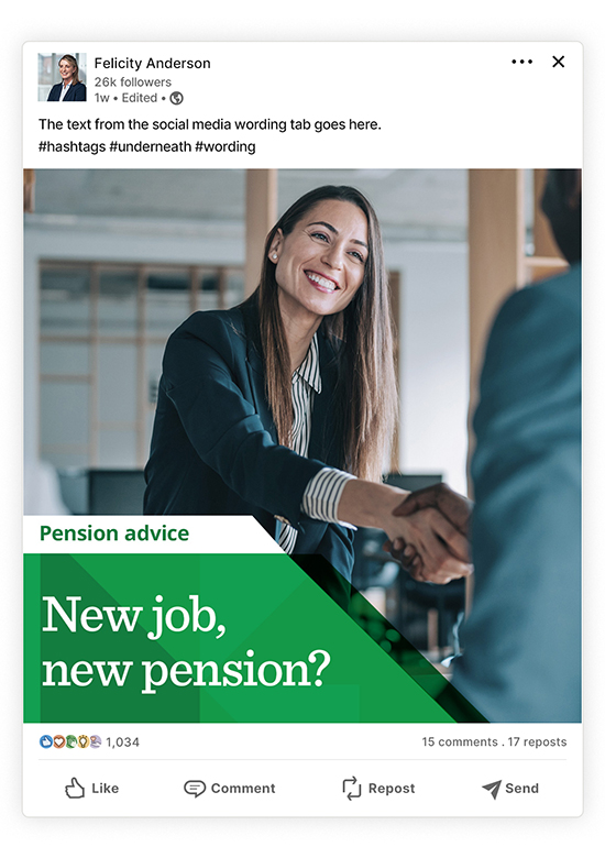 Social media post for week two of the Pension Awareness campaign