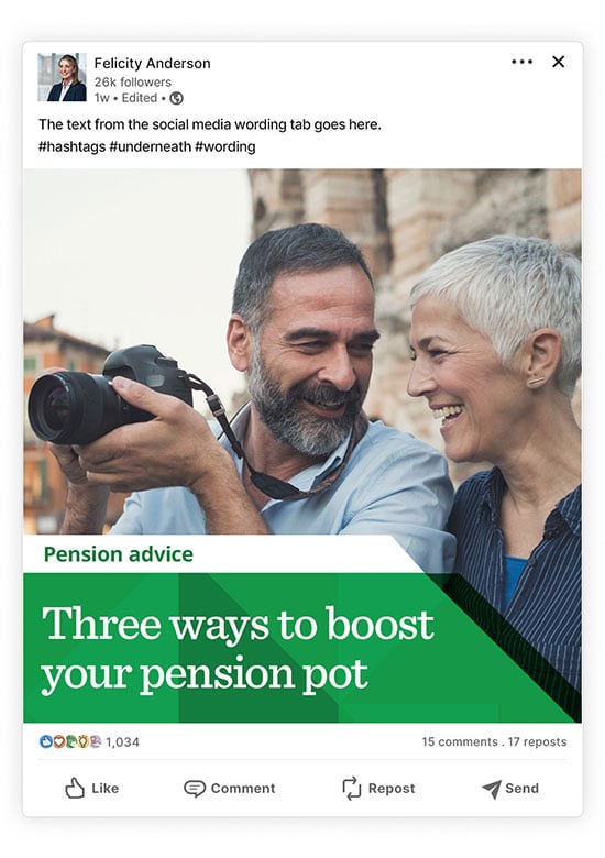 Social media post for week three of the Pension Awareness campaign