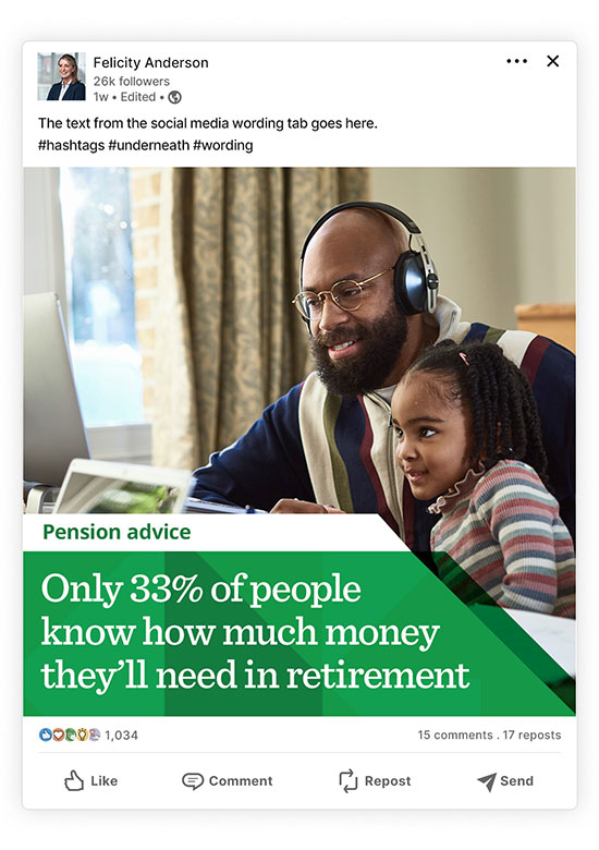 Social media post for week four of the Pension Awareness campaign