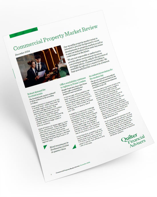 Commercial property market review monthly newsletter cover