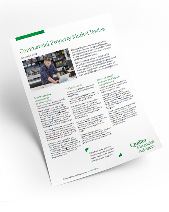 Commercial property market review monthly newsletter cover